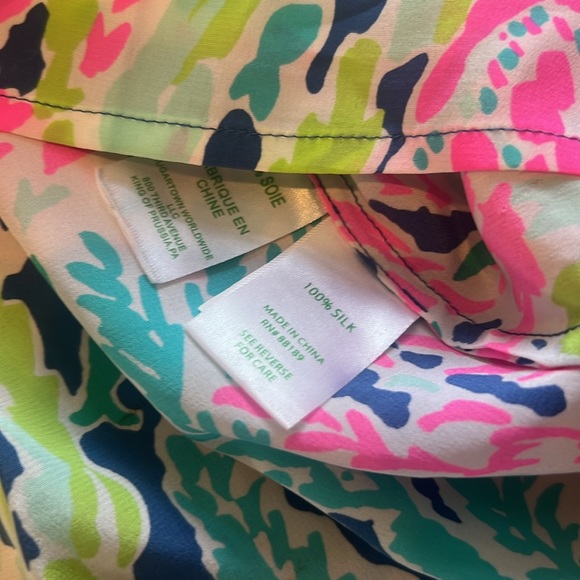 Lilly Pulitzer Lets Cha Cha Silk Elsa Blouse - Picture 4 of 5